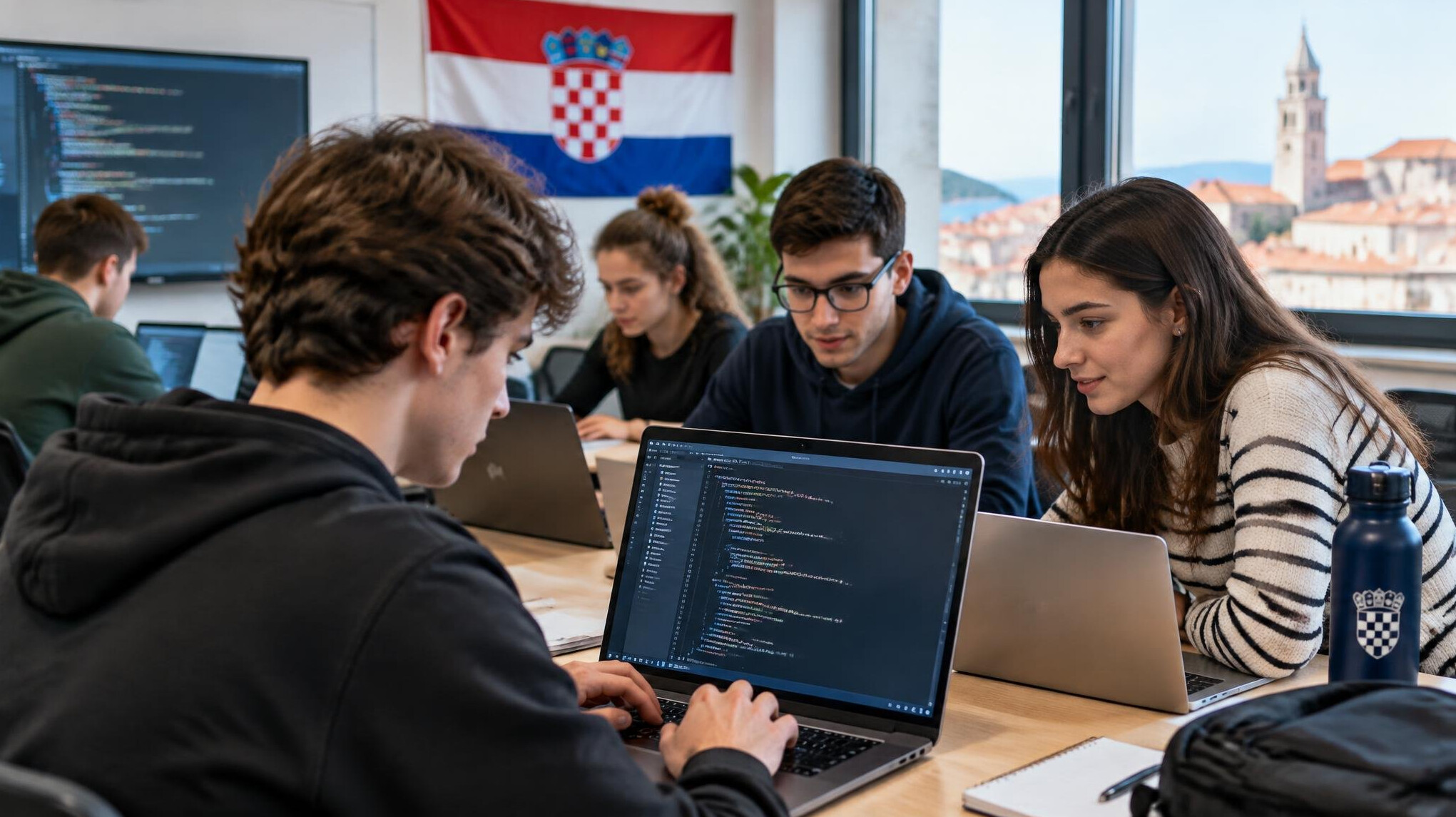 croatian students in coding class
