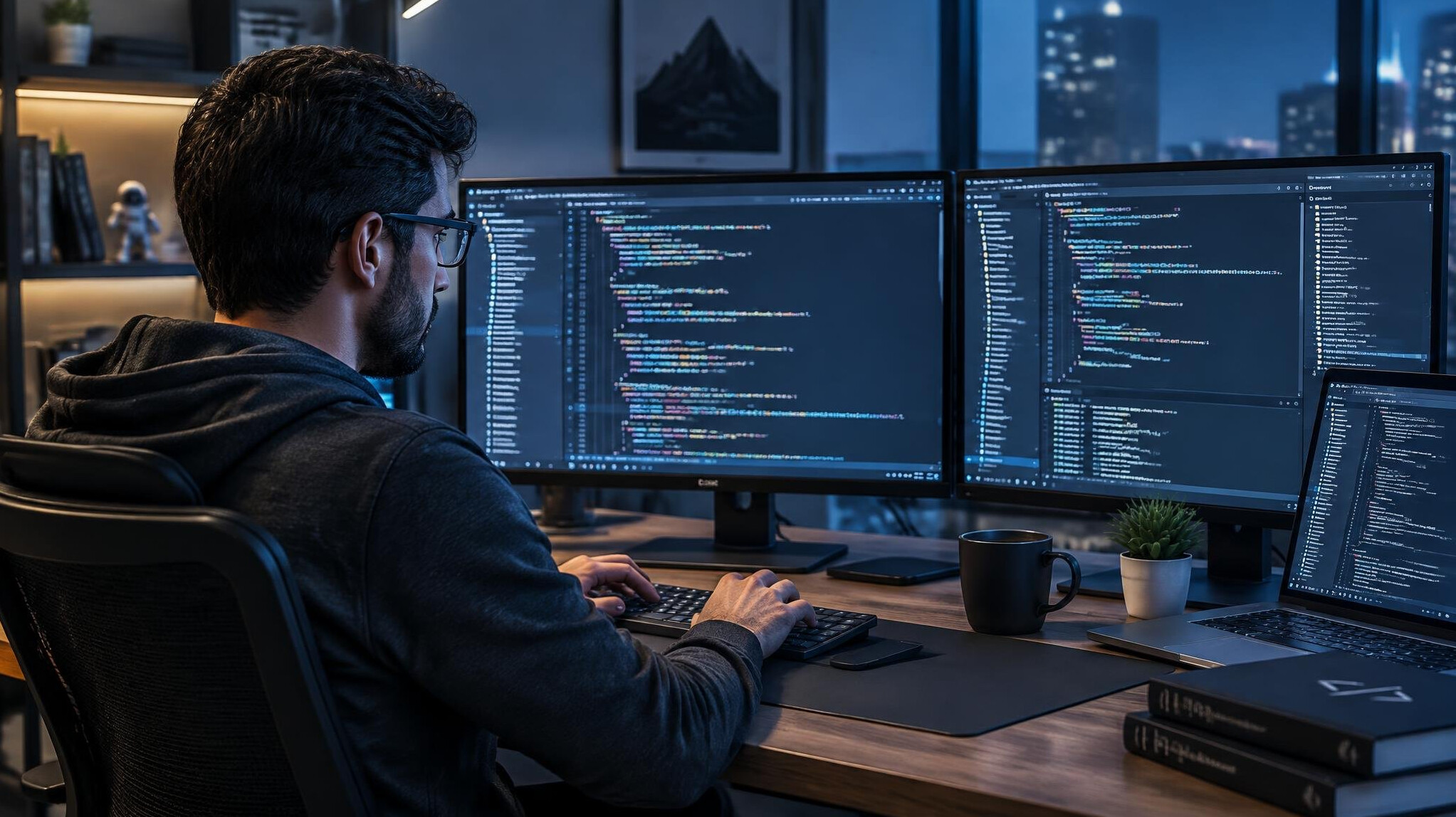 advanced programmer at work