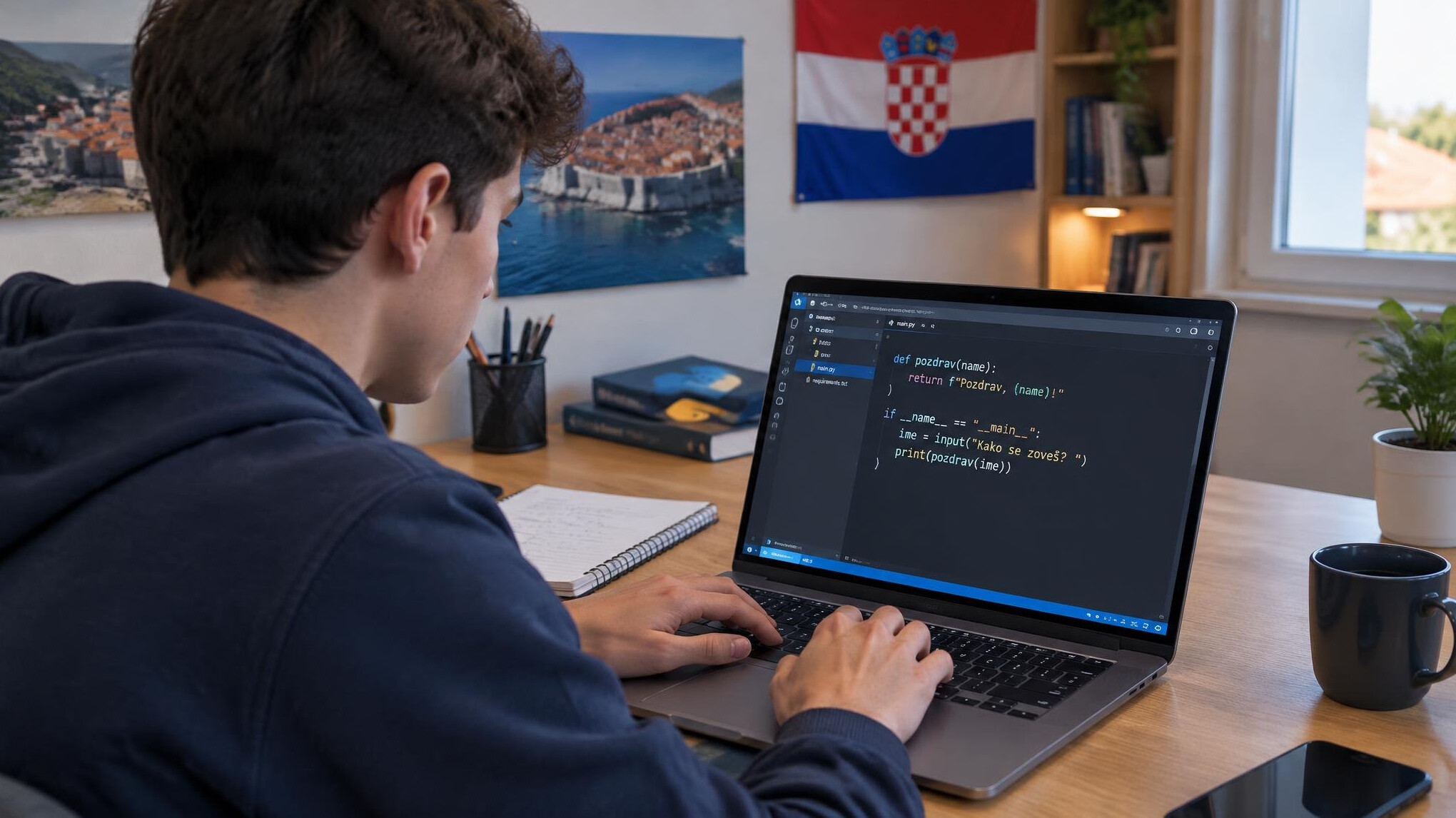 person learning programming on laptop